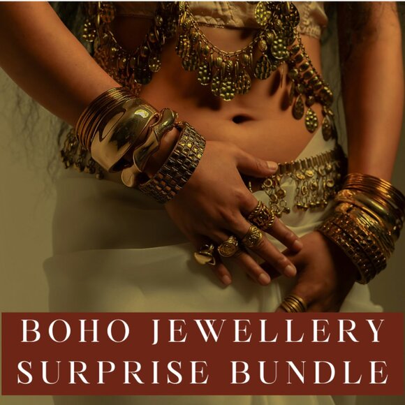 Mixed New & Vintage Jewelry - BOHO JEWELLERY JAR Random Bohemian Style Mixed Jewellery Bundle Minimum 30 pcs